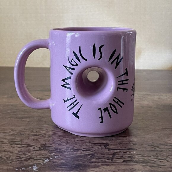 Voodoo Doughnut Donut Mug Pink Ceramic Coffee Cup The Magic Is In The Hole - Picture 3 of 7